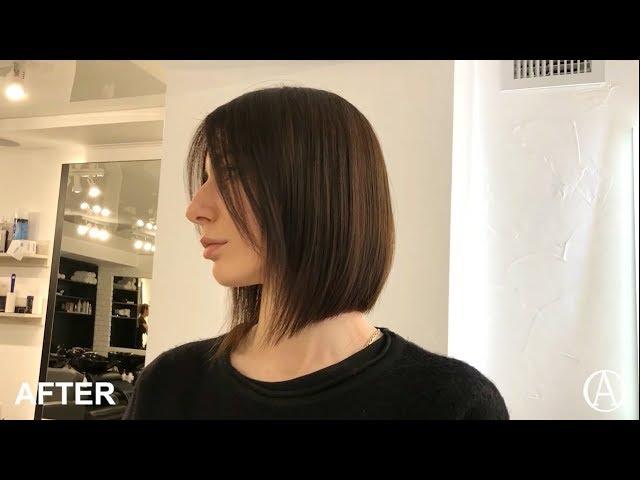 Bob haircut/short women haircut/graduation bob/haircut tutorial