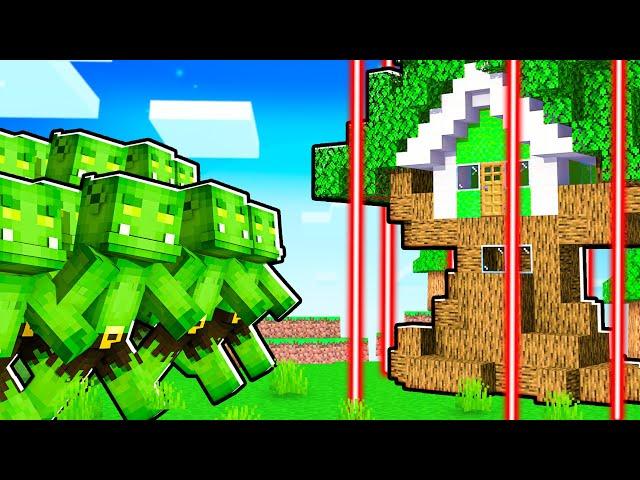 SAVAŞÇI GOBLİNLER VS GÜVENLİKLİ AĞAÇ EV  -Minecraft