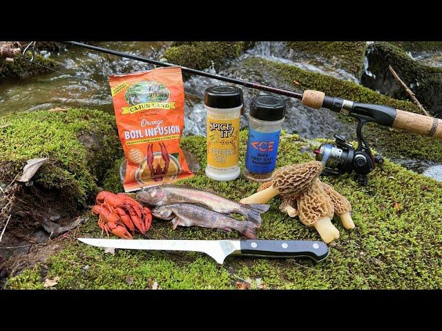 Trout, Crawfish, Morel Mushroom Catch n' Cook!