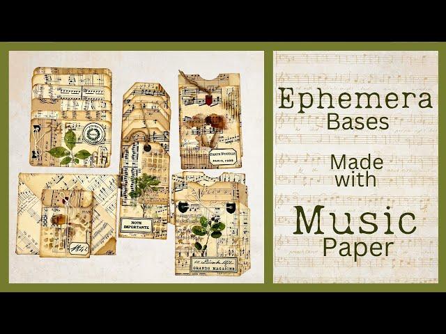 MASS MAKING EPHEMERA BASES MADE WITH MUSIC PAPER #junkjournalideas #papercraft #craftwithme