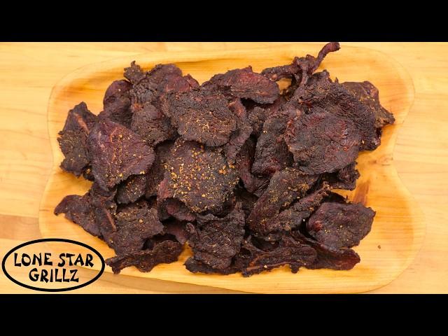 Teriyaki Beef Jerky  made on the Lone Star Grillz Pellet Smoker