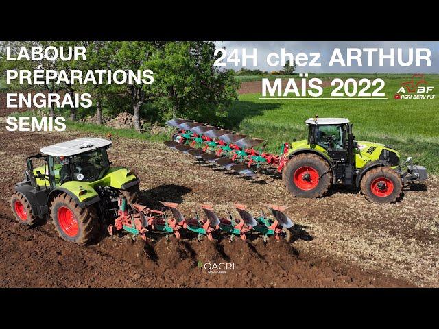  24H au SEMIS de MAÏS chez AGRIBEAUFIX : LABOUR - ENGRAIS - SEMIS : CLAAS & KVERNELAND