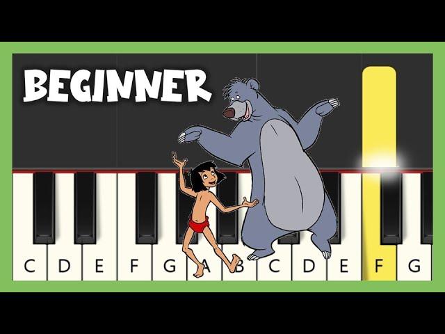 The Bare Necessities (from The Jungle Book) - BEGINNER Piano Tutorial