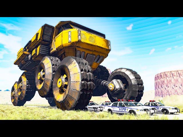 Gigantic Monster Machine Smashes Cars #2 - Beamng drive