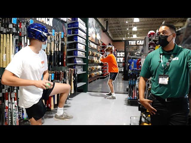 Playing Baseball in a Store!