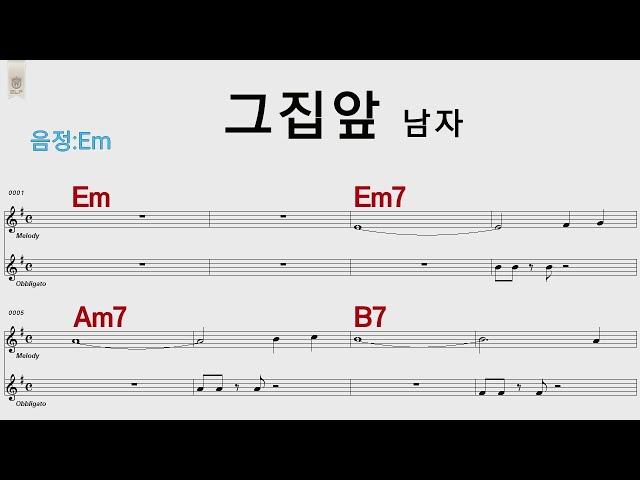 그집앞 Em 남자 /통기타 카포 악보영상