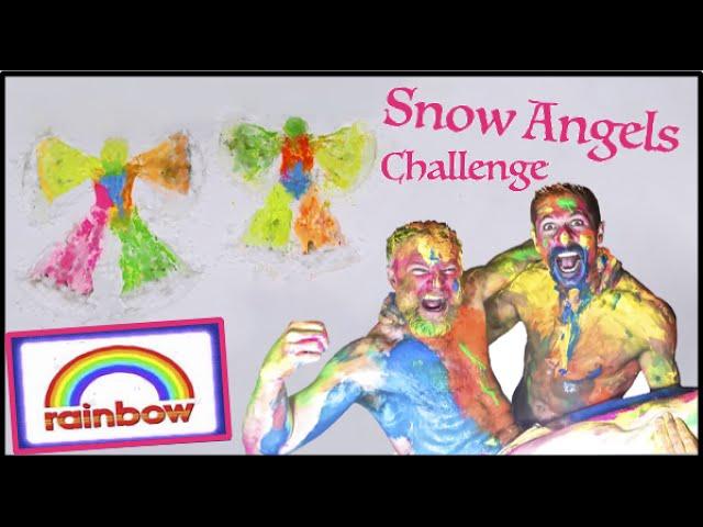 Bofriends Make Rainbow Snow Angels (Challenge in our underwear)