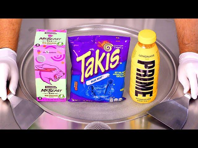  Feastables + Takis + Prime = EPIC Ice Cream Rolls Mashup! (ASMR)