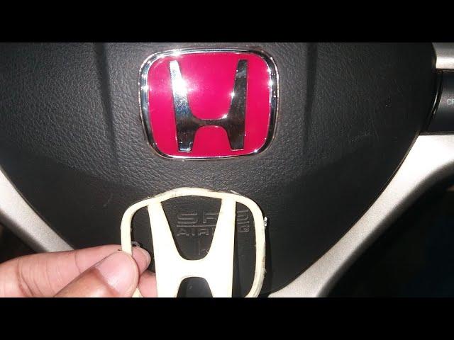 Installation of JDM Honda emblem for Honda Civic.