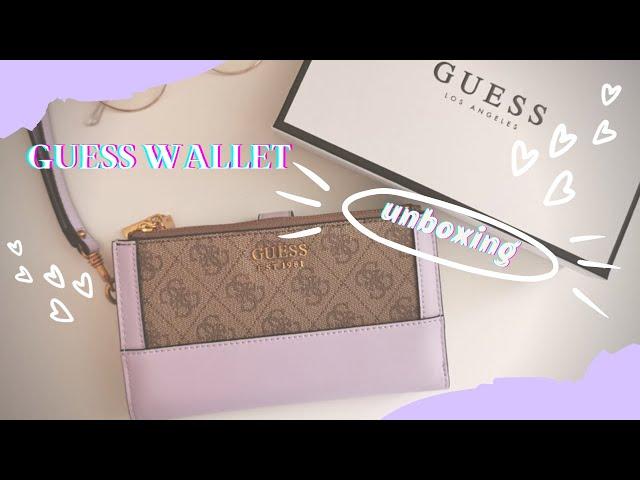 UNBOXING: amazon finds |  latte logo / lilac guess wallet  asmr ️ (no talking)