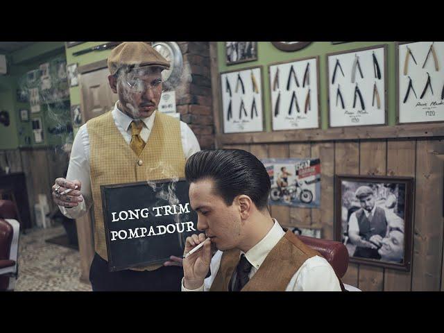  ASMR BARBER - Long Trim POMPADOUR - 50's cut