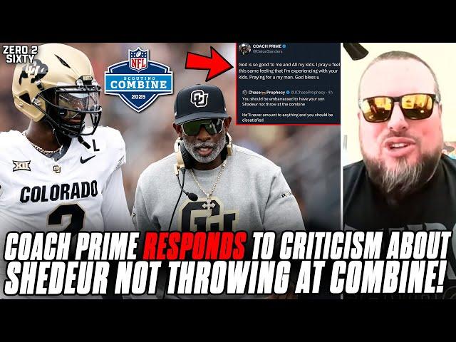 Coach Prime RESPONDS To Criticism About Sheduer Sanders Not Throwing At NFL Combine!