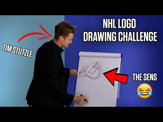 We Asked NHL Players To Draw Their Team Logo In 60 Seconds | NHL Logo Challenge Part 1