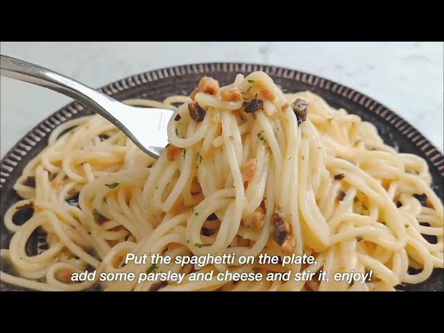 【DayDayCook】忌廉植物肉意粉 DayDayCook Plant-based Meat Spaghetti with Cream Sauce