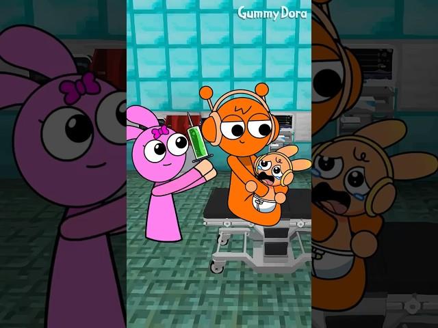 Baby Oren Came for His Shot!  But… Why Is Daddy Oren Crying? #animation #sprunki   #shorts #meme