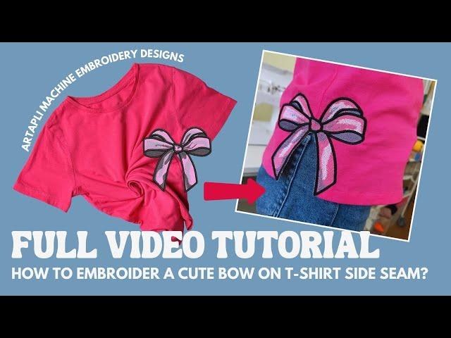 DIY Tutorial: How to embroider a bow to T-shirt side seam?