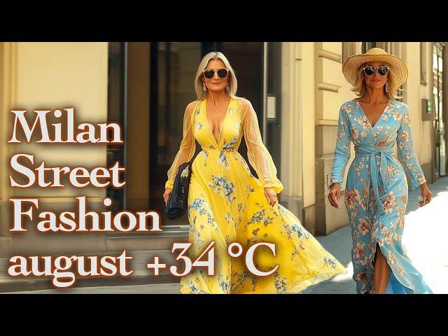  Milan Street Fashion at +34°C/93°F | The Most Stunning Summer Outfits. Gorgeous Women in Milan