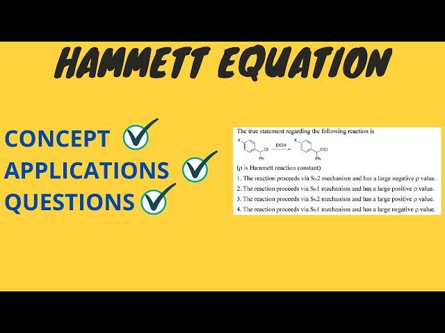 Hammett Equation - Application and Questions | Gate Chemistry|