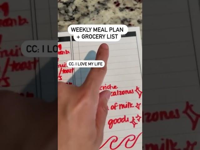 #mealplan #shorts #planner