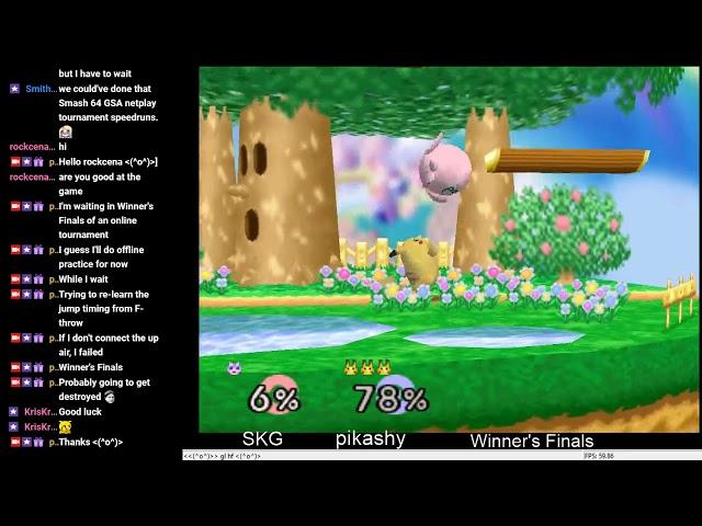 pikashy vs SKG (Winner's Finals) - Smash 64 Netplay tournament: Netplay Sunday 1