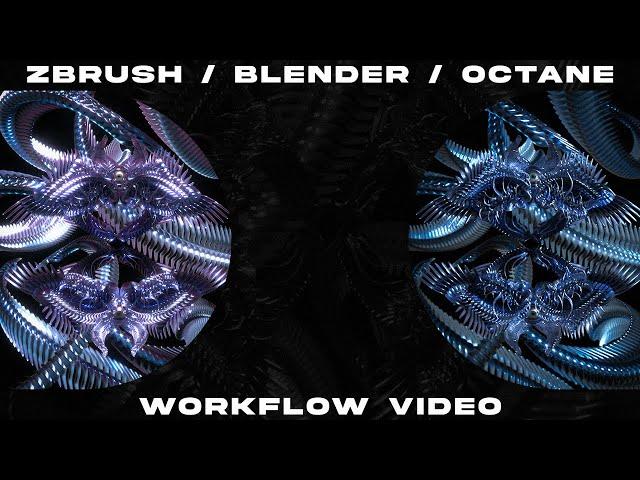 BLENDER 3D & OCTANE & ZBRUSH: ABSTRACT CHROME ART WORKFLOW