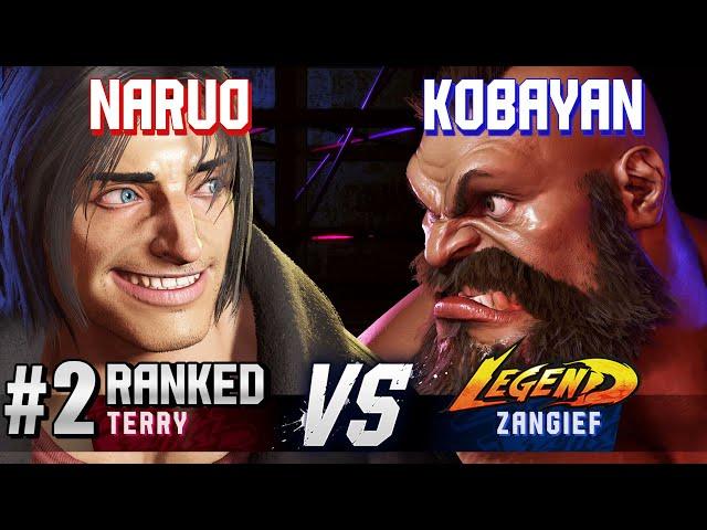 SF6 ▰ NARUO (#2 Ranked Terry) vs KOBAYAN (Zangief) ▰ High Level Gameplay