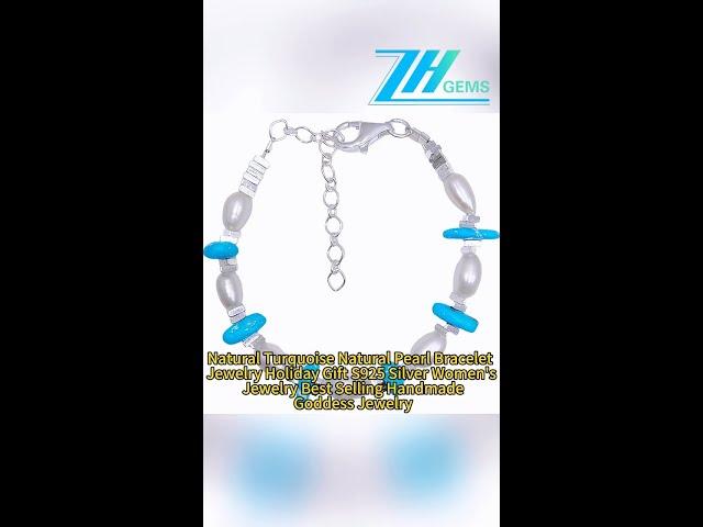 GN-20241111-04 Natural Turquoise Natural Pearl Bracelet Jewelry Holiday Gift S925 Silver