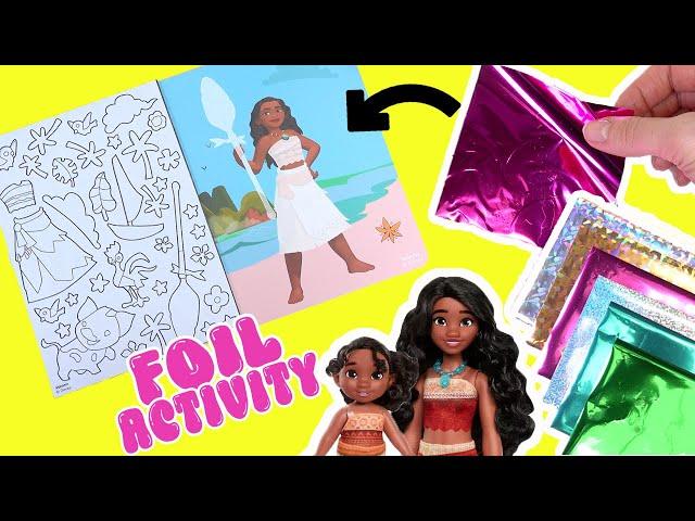 Moana 2 Movie DIY Foil Art Paper Doll Fashion Activity with Dolls