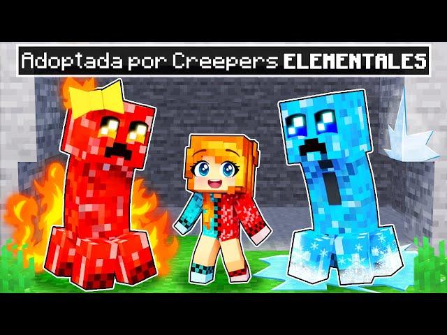 ¡Adoptada por CREEPERS ELEMENTALES en Minecraft!