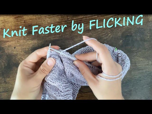 KNITTING TECHNIQUE - FLICKING - KNIT FASTER ENGLISH STYLE