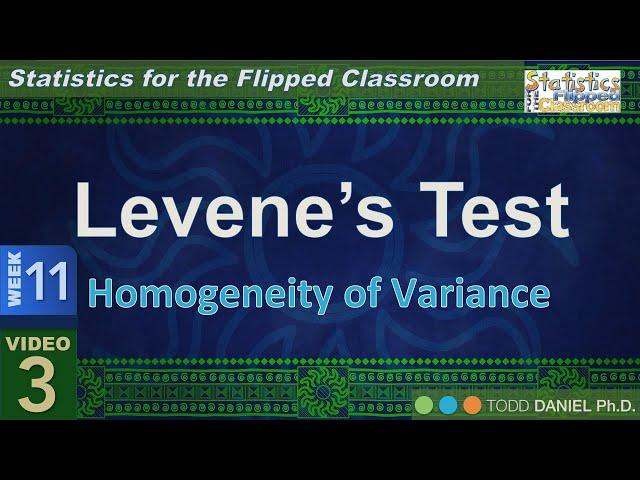 Levene’s Test of Homogeneity of Variance in SPSS (11-3)