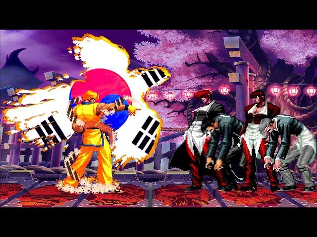 [KOF Mugen] Korean Golden (Kim) vs Orochi Iori Team