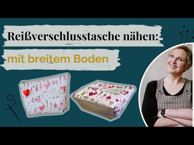 Reissverschluss-Tasche mit Boden nähen - kostenloses Schnittmuster