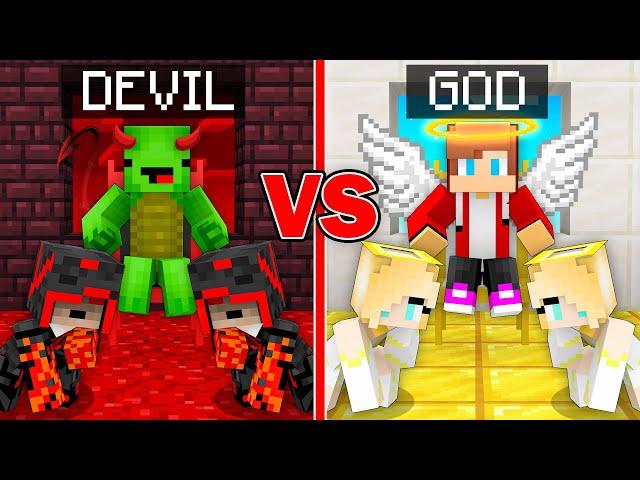 Mikey DEVIL vs JJ GOD Survival Battle in Minecraft (Maizen)