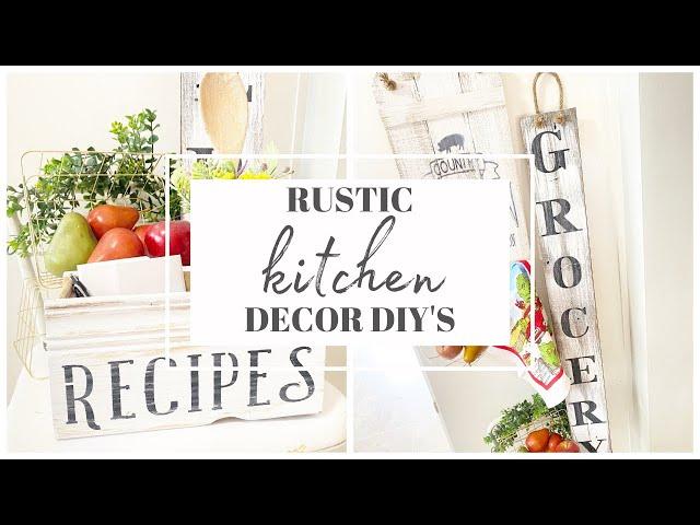 RUSTIC KITCHEN DECOR DIYS | FARMHOUSE KITCHEN DIYS | KITCHEN DECOR USING THE CRICUT | KITCHEN DIYS