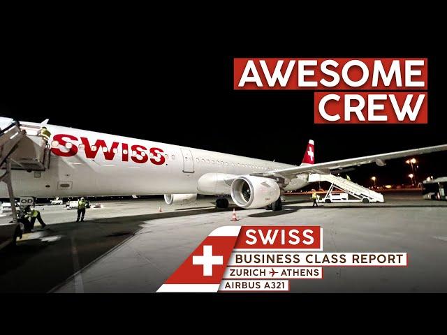 SWISS International Airlines A321 Business Class【4K Trip Report Zurich to Athens】INCREDIBLE Crew!