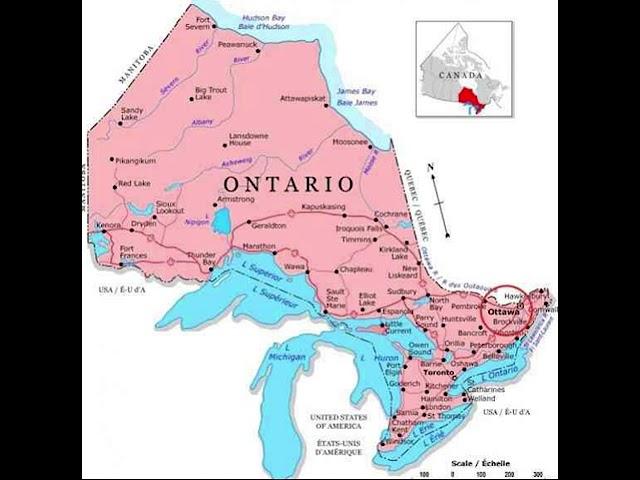 map of Ontario Canada