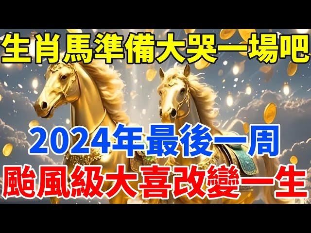 生肖馬準備大哭一場吧！2024年最後一周，颱風級大喜或將改變你的一生！【佛語禪音】#生肖 #命理 #運勢 #屬相 #風水