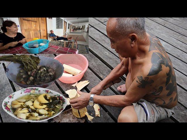 Sudah Sampai Di My Kampung Love // Masak Umbut Pantu & Kasam Babi Kapit Dalam Buluh //