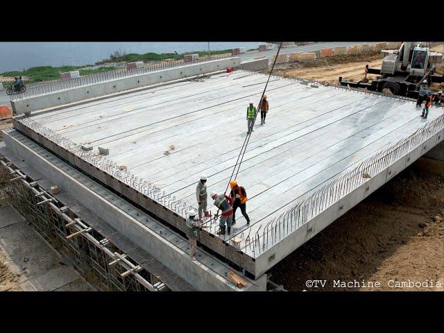 Incredible Installation Beams Of Bridge Construction Step by Step Using Skillful Heavy Crane Lift