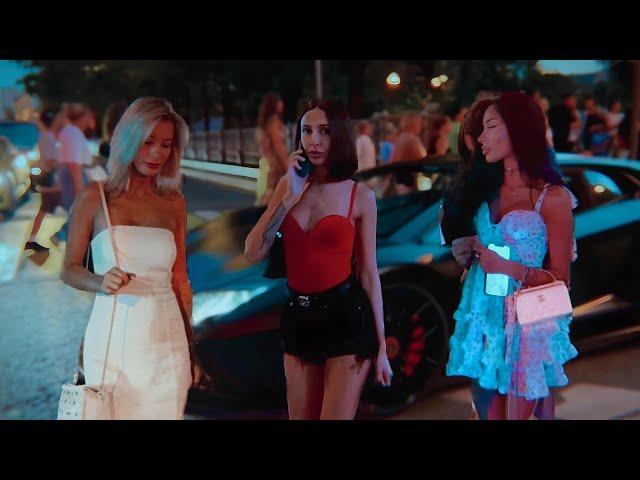  NIGHTLIFE OF RUSSIAN GIRLS IN MOSCOW  LUXURY CARS AND STREET STYLE | WALKING TOUR - (HDR VIDEO)