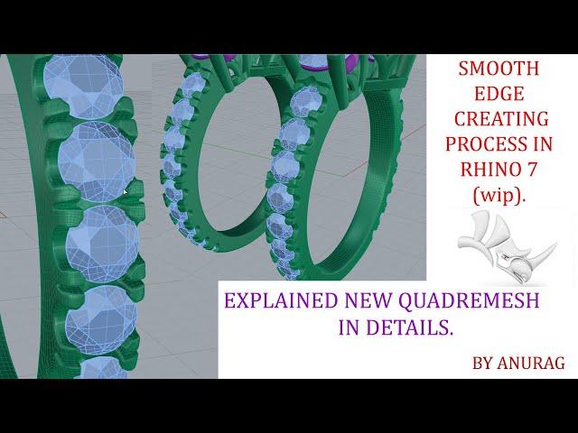 SMOOTH EDGE CREATING  PROCESS USING QUADREMESH || RHINO TUTORIAL ||  3d with Anurag ||