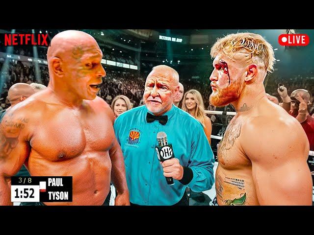 BRUTAL KNOCKOUTS ! Mike Tyson vs Jake Paul | Netflix Knockout(2024)  Full Fight Highlights |