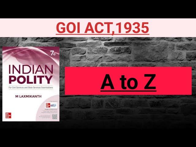 GOI ACT,1935 | Indian polity | M.Laxmikanth #polity #indianpolity #shorts