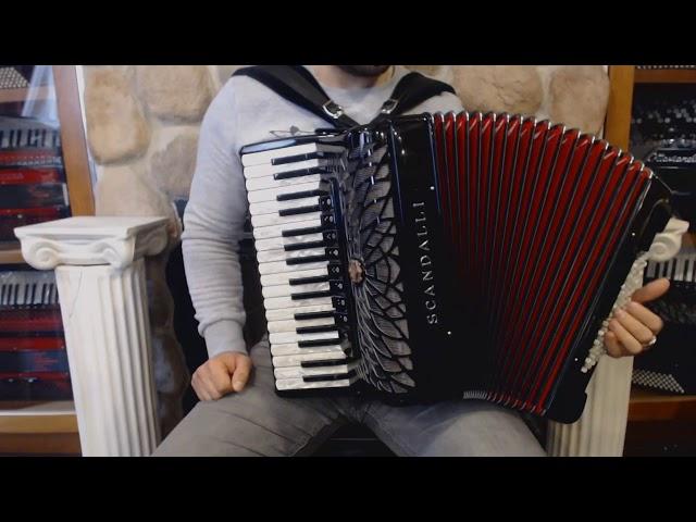 SCANAIRJRHBK - Black Scandalli Air Junior Piano Accordion LMMH 34 72 $3999