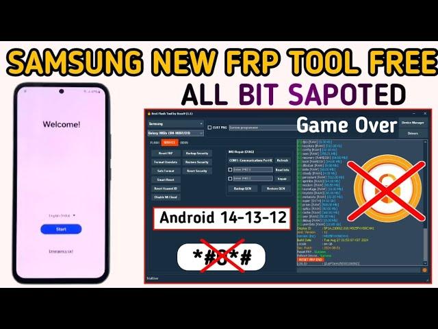 SAMSUNG FRP BYPASS ANDROID 14 || FREE TOOL SAMSUNG FRP UNLOCK || ALL CPU WORKING