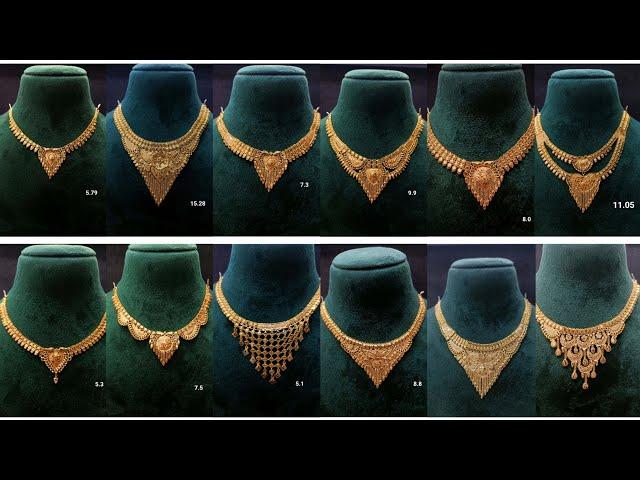 latest new 2025 gold necklace designs with weight & price || light weight gold necklace designs