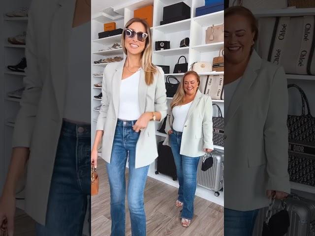 Amazon the Drop Blazer a must have for your fall wardrobe. I’m wearing XL and my friend Aline small.