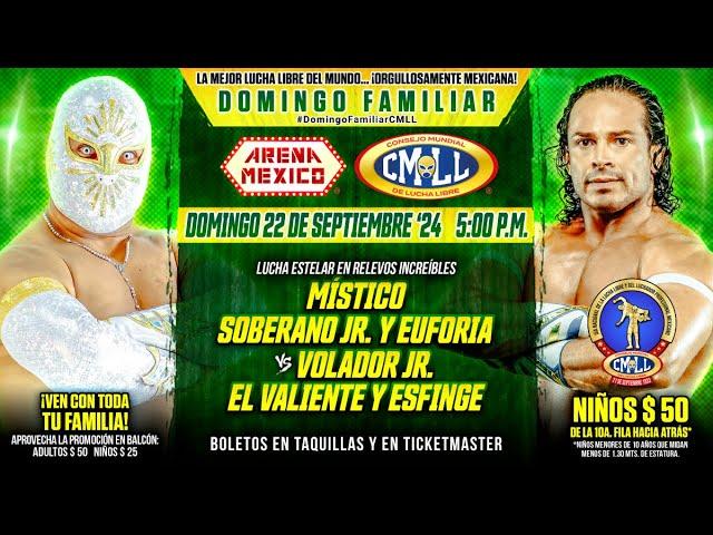 CMLL EN VIVO DESDE LA ARENA MÉXICO - DOMINGO 22 DE SEPTIEMBRE 2024