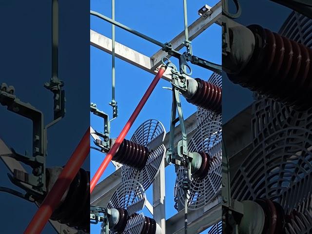 High voltage disconnect hot stick manual operation #substation #maintenance #electrical